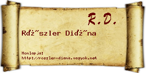 Röszler Diána névjegykártya